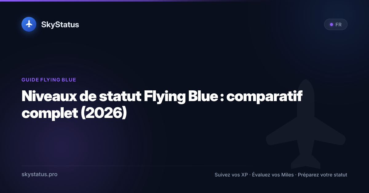 Niveaux de statut Flying Blue : comparatif complet (2026)