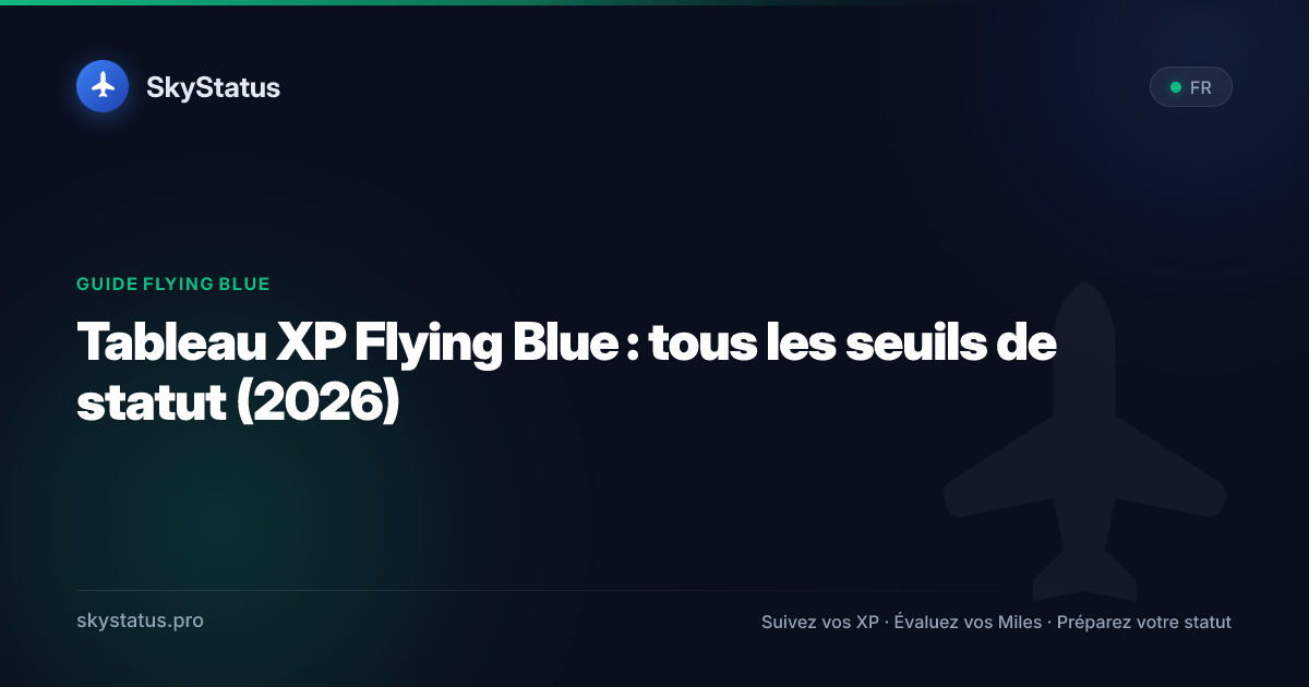 Tableau Xp Flying Blue Tableau XP Flying Blue : tous les seuils de statut (2026)